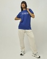 Shop Women's Blue Wednesday Typography Boyfriend T-shirt-Full