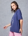 Shop Women's Blue Welcome Home Graphic Printed Oversized T-shirt-Full