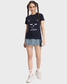Shop Women's Blue Whatever Cat Graphic Printed T-shirt-Full