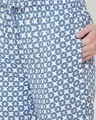 Shop Women's Blue & White All Over Printed Lounge Pants