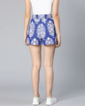 Shop Women's Blue & White All Over Printed Shorts-Full