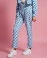 Shop Women's Blue & White Checked Pants-Front