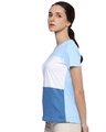 Shop Women's Blue & White Colourblocked T-shirt-Design