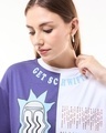 Shop Women's Blue & White Get Schwifty Graphic Printed Oversized T-shirt