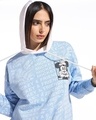 Shop Women's Blue & White Mickey Graphic Printed Oversized Hoodies