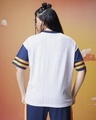 Shop Women's Blue & White Ramen Jersey Graphic Printed Oversized T-shirt-Full