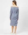 Shop Women's Blue & White Striped A Line Shirt Dress-Design