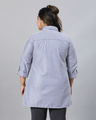 Shop Women's Blue & White Striped Boxy Fit Plus Size Shirt-Full