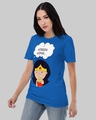 Shop Women's Blue Wondering Woman Graphic Printed Loose Fit T-shirt-Full