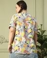 Shop Women's Blue & Yellow All Over Printed Plus Size Top-Full