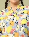 Shop Women's Blue & Yellow All Over Printed Plus Size Top