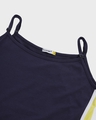 Shop Women's Blue & Yellow Color Block Halter Neck Slim Fit Dress
