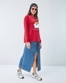 Shop Women's Bold Red Being Cute is My Super Power Graphic Printed Oversized T-shirt-Full