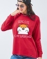 Shop Women's Bold Red Being Cute is My Super Power Graphic Printed Oversized T-shirt-Front