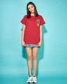 Shop Women's Bold Red Faith Fear Graphic Printed Boyfriend T-shirt