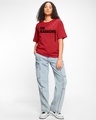 Shop Women's Bold Red OK Karaoke Typography Oversized T-shirt