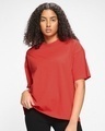 Shop Women's Red Oversized Plus Size T-shirt-Front