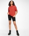 Shop Women's Red Oversized Plus Size T-shirt-Full