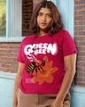 Shop Women's Bold Red Queen Bee Graphic Printed Plus Size T-shirt-Front