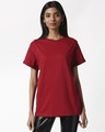 Shop Pack of 2 Women's Black & Red Boyfriend T-shirt-Design