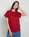 Shop Pack of 2 Women's Meteor Grey & Bold Red Boyfriend T-shirt-Design