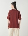 Shop Women's Brick Red Lets Dig In Graphic Printed Oversized T-shirt-Full