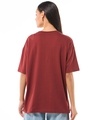 Shop Women's Brick Red Oh No Anxiety Graphic Printed Oversized T-shirt-Full