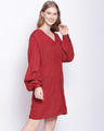 Shop Women's Brick Red Striped Dress-Design