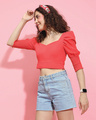 Shop Women's Bright Red Short Top-Design