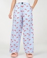 Shop Women's Blue All Over Printed Wide Leg Pyjamas-Front