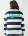 Shop Women's Bright White & Blue Graphic Printed Oversized Plus Size Sweatshirt-Design