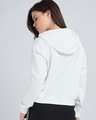 Shop Women's Bright White Oversized Crop Hoodies-Full