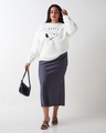 Shop Women's Bright White Embroidered Oversized Plus Size Sweatshirt-Full