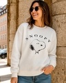 Shop Women's Bright White Embroidered Oversized Sweatshirt-Front