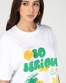 Shop Women's Bright White Graphic Printed Oversized T-shirt