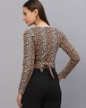 Shop Women's Brown Animal Print Slim Fit Short Top-Full