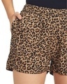 Shop Women's Brown Animal Printed Rayon Shorts-Full