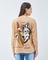 Shop Women's Brown Beast Within Graphic Printed Oversized T-shirt-Full