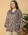 Shop Women's Brown & Beige Floral Printed Plus Size Top-Design