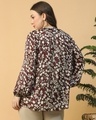 Shop Women's Brown & Beige Floral Printed Plus Size Top-Full