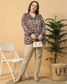 Shop Women's Brown & Beige Floral Printed Plus Size Top