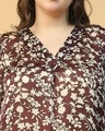Shop Women's Brown & Beige Floral Printed Plus Size Top