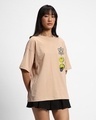 Shop Women's Brown Being Delulu Is the Solulu Graphic Printed Oversized T-shirt-Design