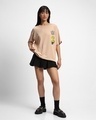 Shop Women's Brown Being Delulu Is the Solulu Graphic Printed Oversized T-shirt