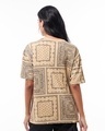 Shop Women's Brown & Black All Over Printed Oversized T-shirt-Full