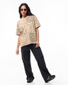 Shop Women's Brown & Black All Over Printed Oversized T-shirt