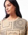 Shop Women's Brown & Black All Over Printed Oversized T-shirt