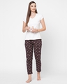 Shop Women's Brown & Blue All Over Printed Lounge Pants