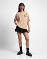 Shop Women's Brown Bro Power Graphic Printed Oversized T-shirt