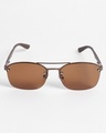 Shop Women's Brown Browline Polarised Lens Sunglasses-Design